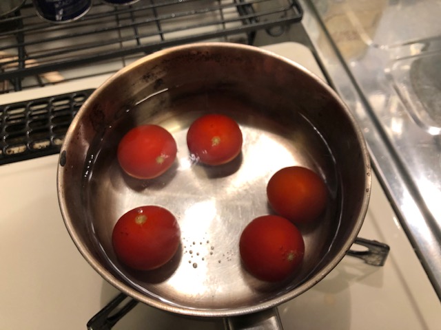 トマト　お湯