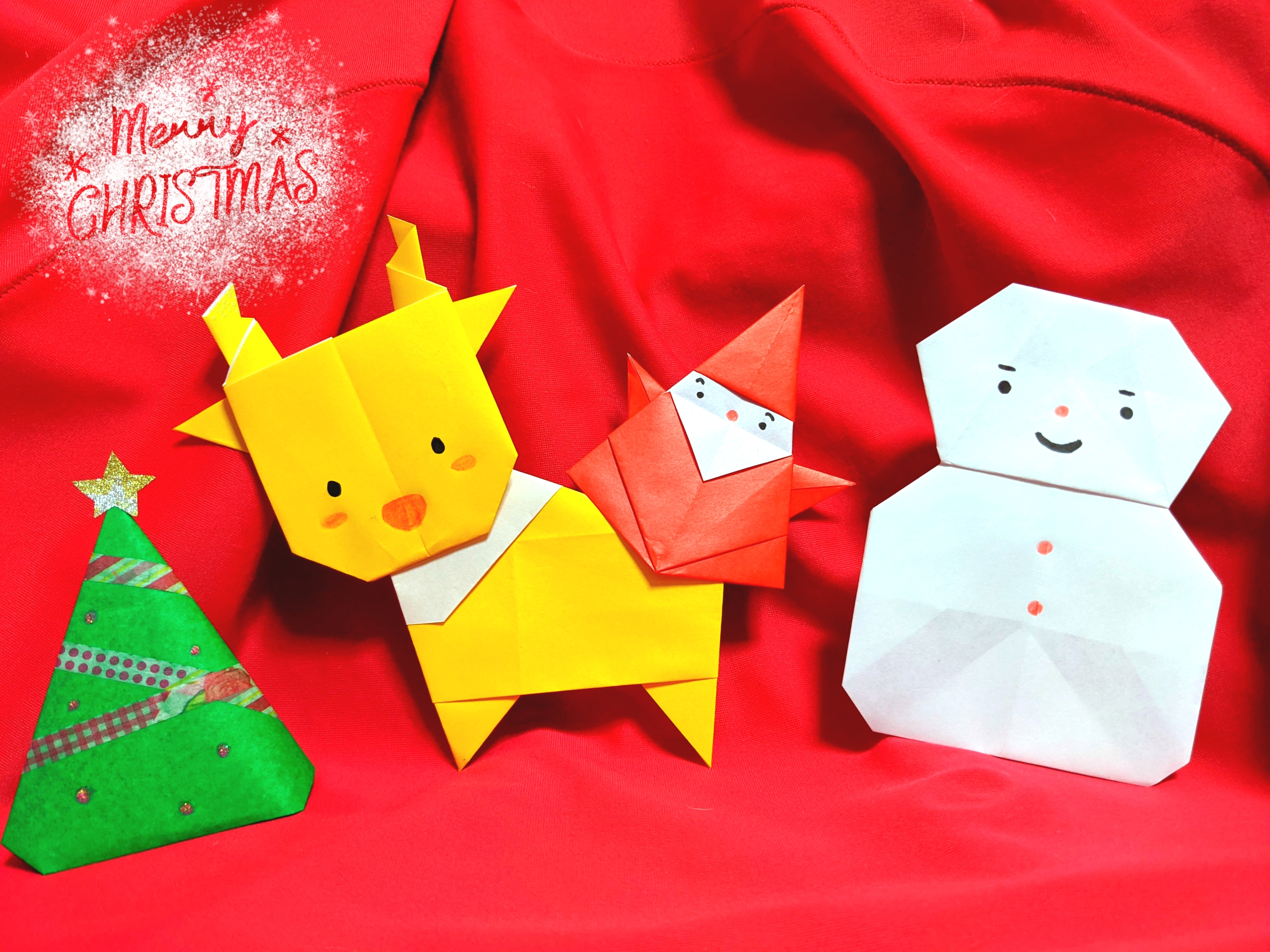 クリスマスの折り紙工作