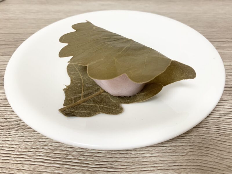 柏餅の葉っぱの表と裏 